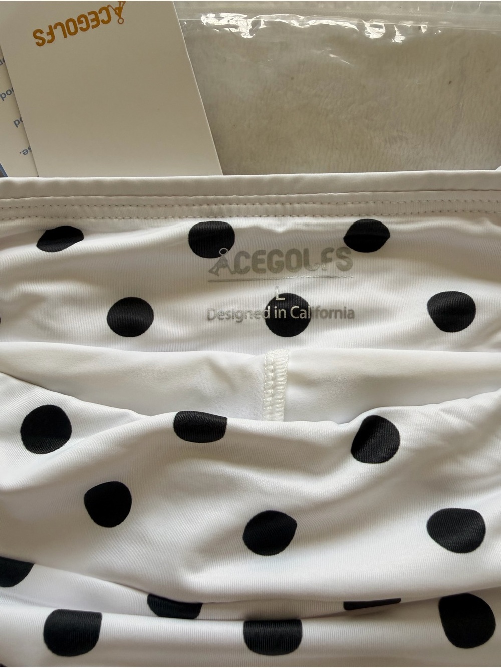 Acegolfs White and Black Polka Dot Active Skort Size L - Picture 2 of 7